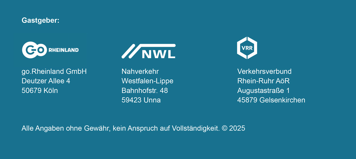 Die Veranstalter des Mobilitätsforums NRW sind go.Rheinland, NWL und der VRR.