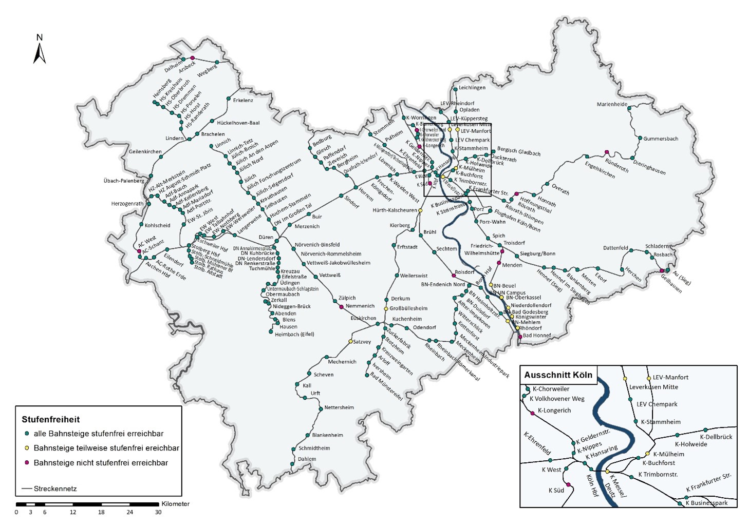 Stationsqualität 2022 - Kartenübersicht Stufenfreiheit