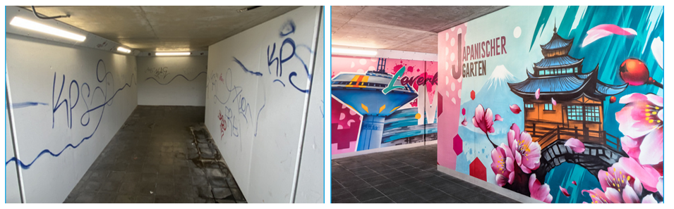 Vorher-Nachher-Vergleich: Station Leverkusen-Mitte