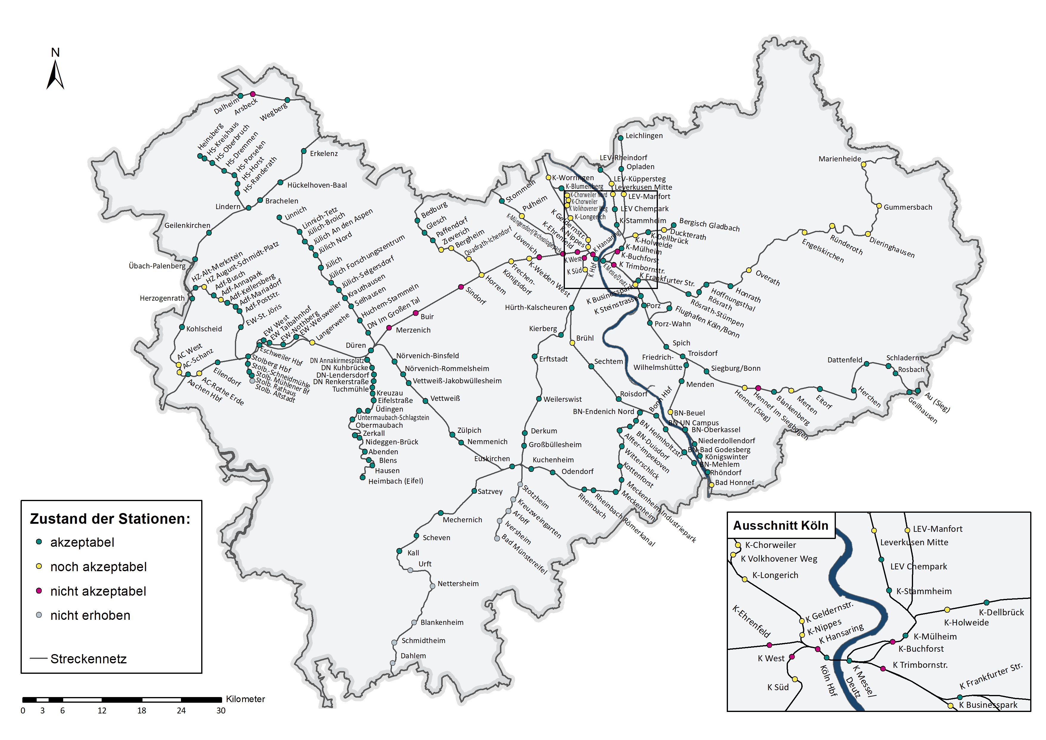 Stationsbewertung 2023 – Kartendarstellung der Stationsqualität