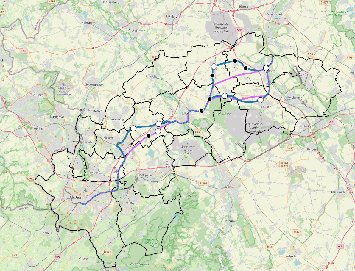 Revierbahn West - Grobtrassenverläufe (Arbeitsstand: 14.01.2026)