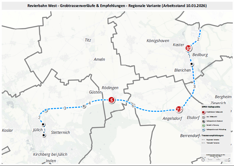Revierbahn West - Grobtrassenvarianten Empfehlungen Einzelvarianten 1-12