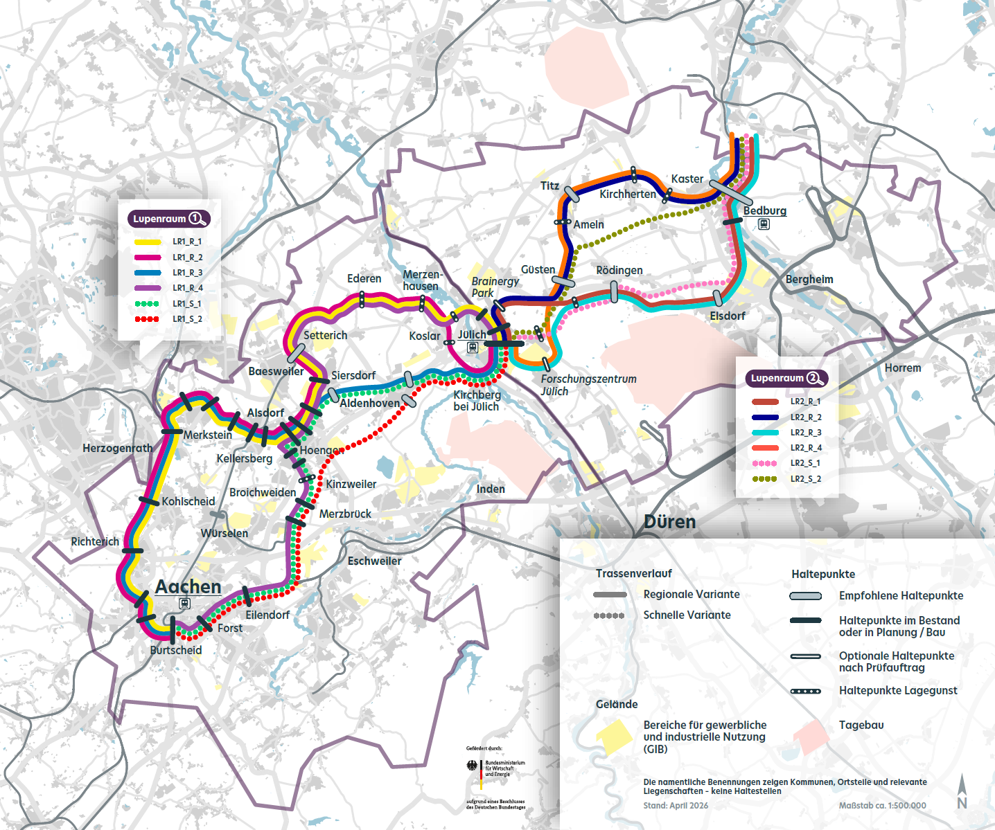 Revierbahn West - Grobtrassenverläufe