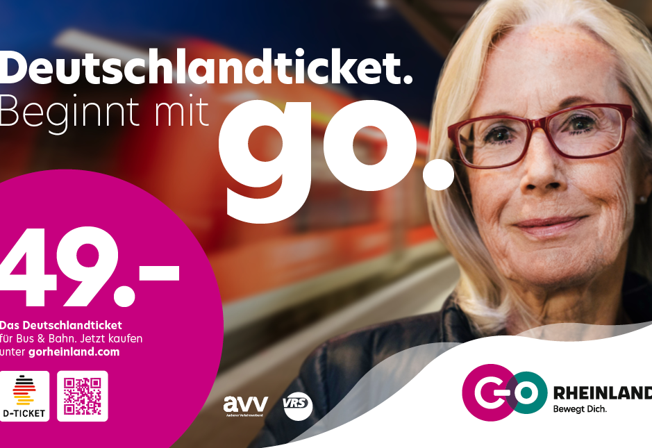 Einfach mobil mit dem Deutschlandticket Verkauf bei go.Rheinland