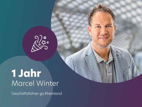 Ein Porträtfoto: Ein Jahr ist Marcel Winter bereits Geschäftsführer bei go.Rheinland. 