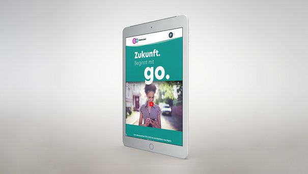 Die neue go.Rheinland-Website auf einem Tablet 